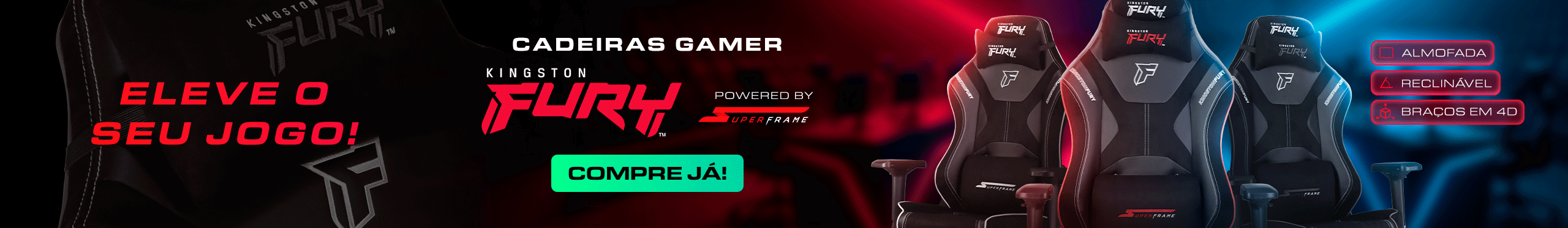 Cadeira Gamer Superframe X Kingston| Mais conforto durante o game. Saiba mais!