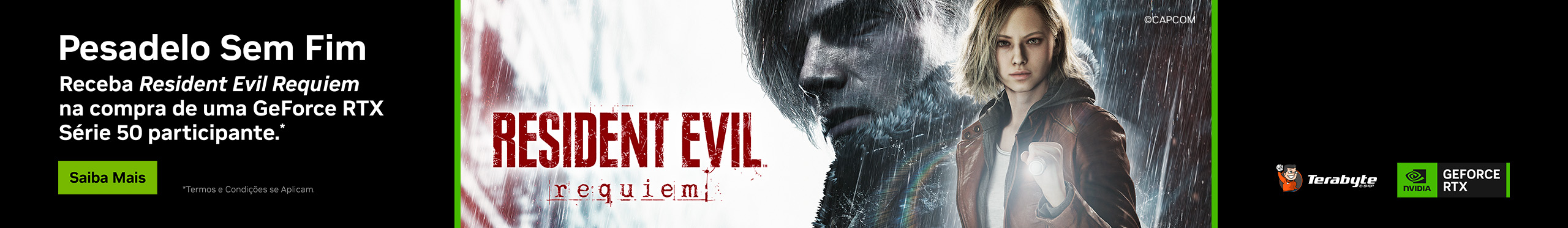 Bundle | Receba Resident Evil Requiem na compra de uma GeForce RTX Série 50 participante.
