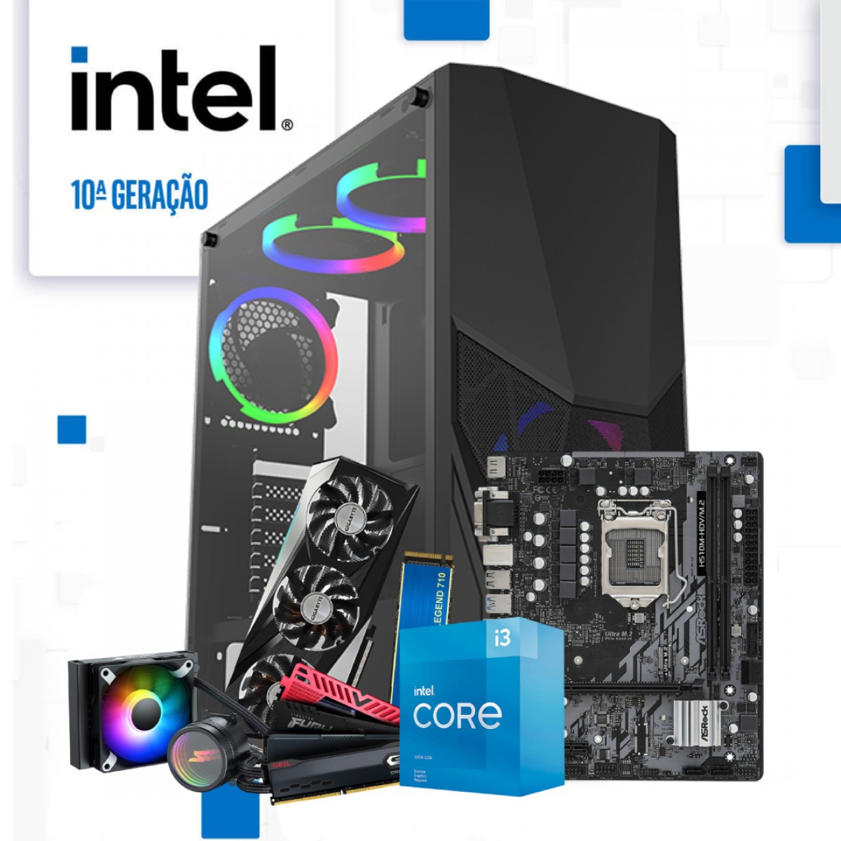PC Gamer Plataforma Intel 10ª Geração LGA 1200 (FULL CUSTOM)