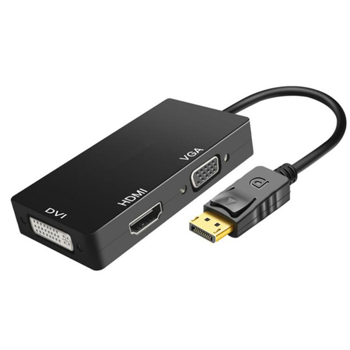 Adaptador DisplayPort para HDMI + VGA + DVI 15cm, Pure Power 