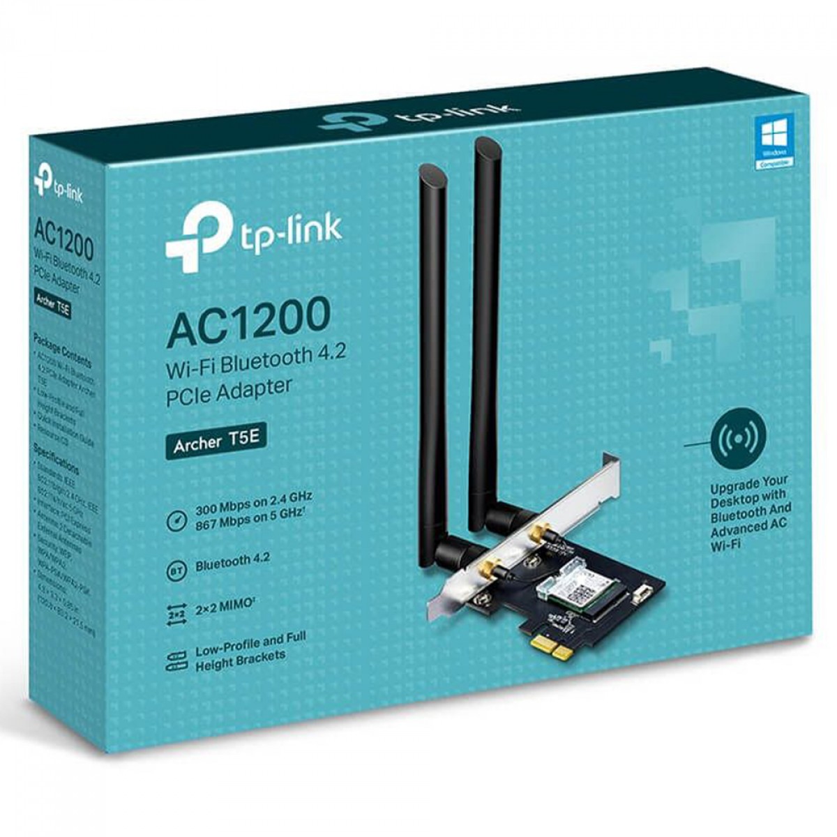 Adaptador TP-Link Archer T5E PCi-Express, Wi-Fi, Dual Band, 2,5/5Ghz, Bluetooth 4.2, AC1200