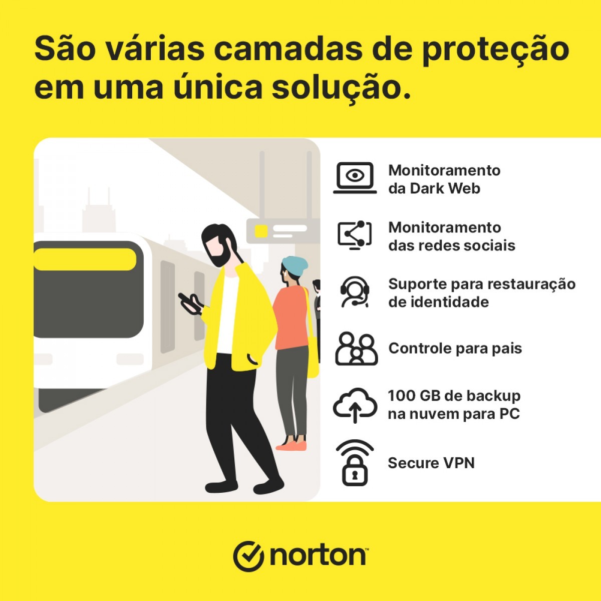 Antivírus Norton 360 Advanced, 10 Dispositivos, 12 Meses, Digital para Download, 21447601