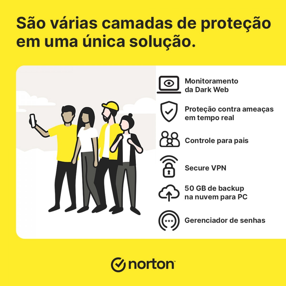 Antivírus Norton 360 Deluxe, 5 Dispositivos, 12 Meses, Digital para Download, 21405567