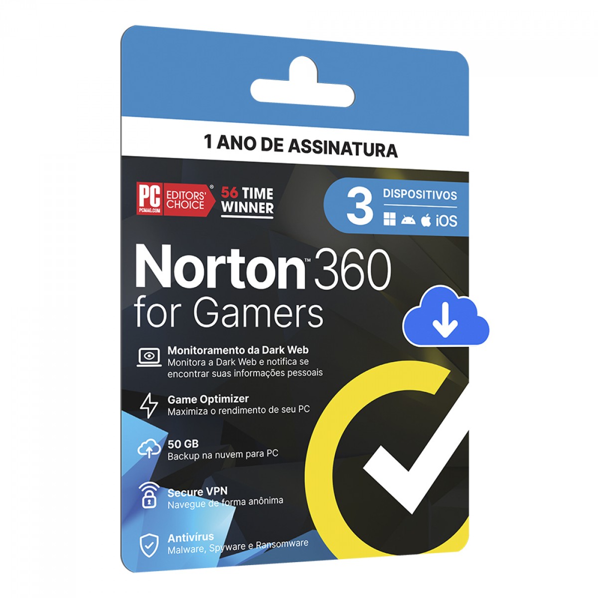 Antivírus Norton 360 For Gamers, 3 Dispositivos, 12 Meses, Digital para Download, 21430713