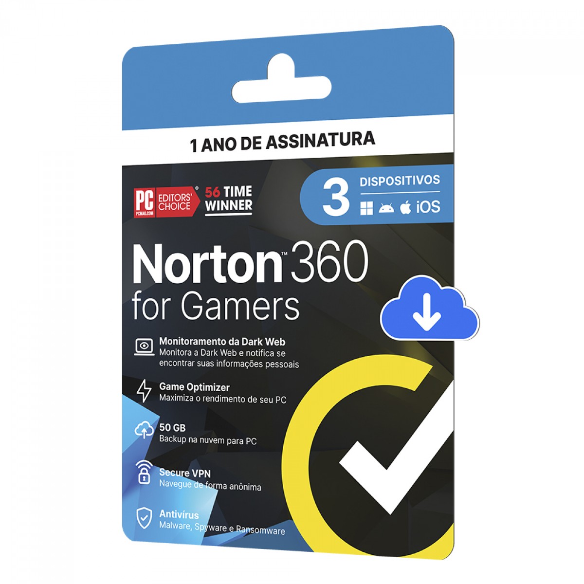 Antivírus Norton 360 For Gamers, 3 Dispositivos, 12 Meses, Digital para Download, 21430713