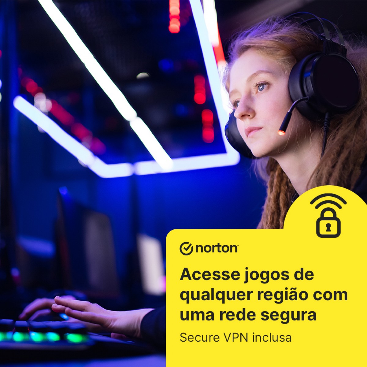 Antivírus Norton 360 For Gamers, 3 Dispositivos, 12 Meses, Digital para Download, 21430713