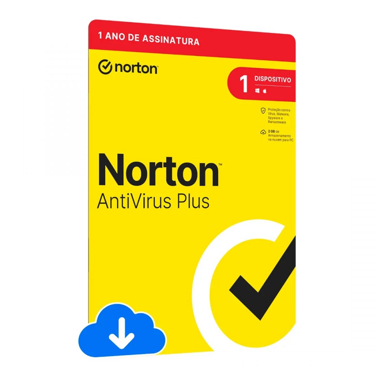 Antivírus Norton 360 Plus, 1 Dispositivos, 12 Meses ESD, Digital para Download, 21405568