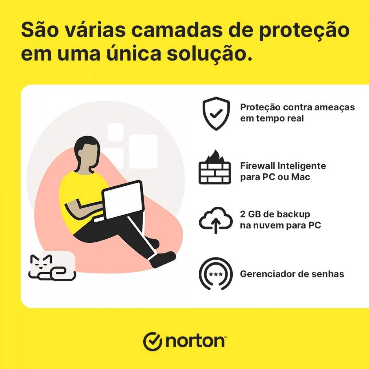 Antivírus Norton 360 Plus, 1 Dispositivos, 12 Meses ESD, Digital para Download, 21405568