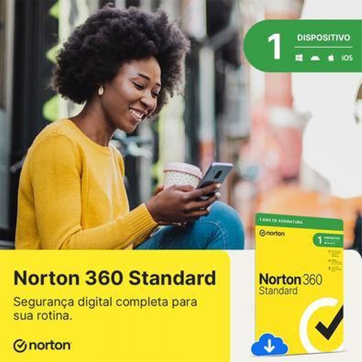 Antivírus Norton 360 Standard, 1 Dispositivo, 12 Meses ESD, Digital para Download, 21405595