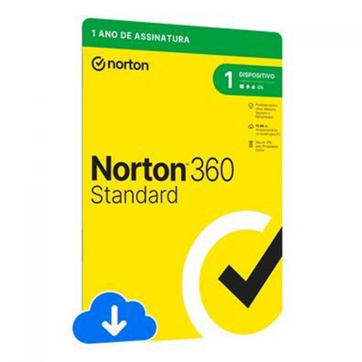 Antivírus Norton 360 Standard, 1 Dispositivo, 12 Meses ESD, Digital para Download, 21405595