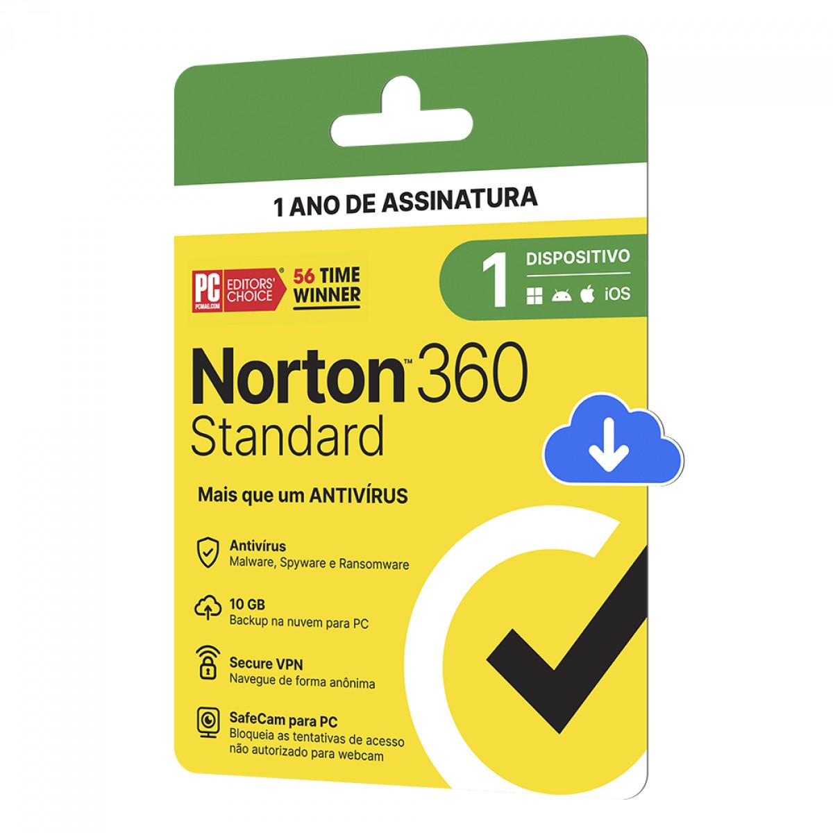 Antivírus Norton 360 Standard, 1 Dispositivos, 12 Meses, Digital para Download, 21430735