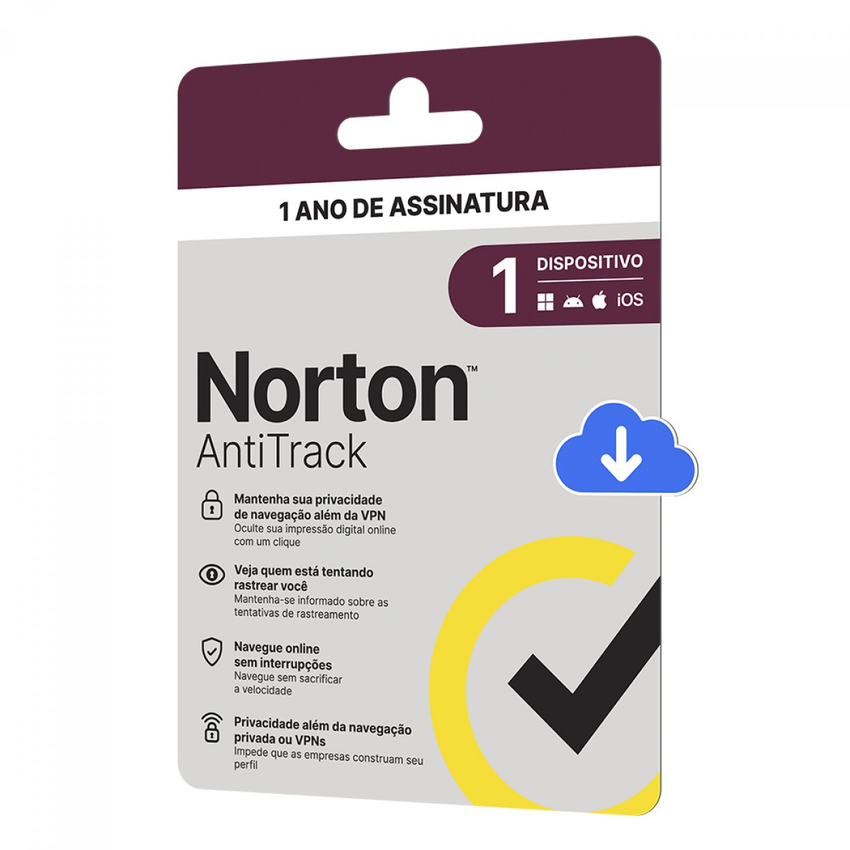Antivírus Norton Antitrack, 1 Dispositivo, 12 Meses ESD, Digital para Download, 21430261