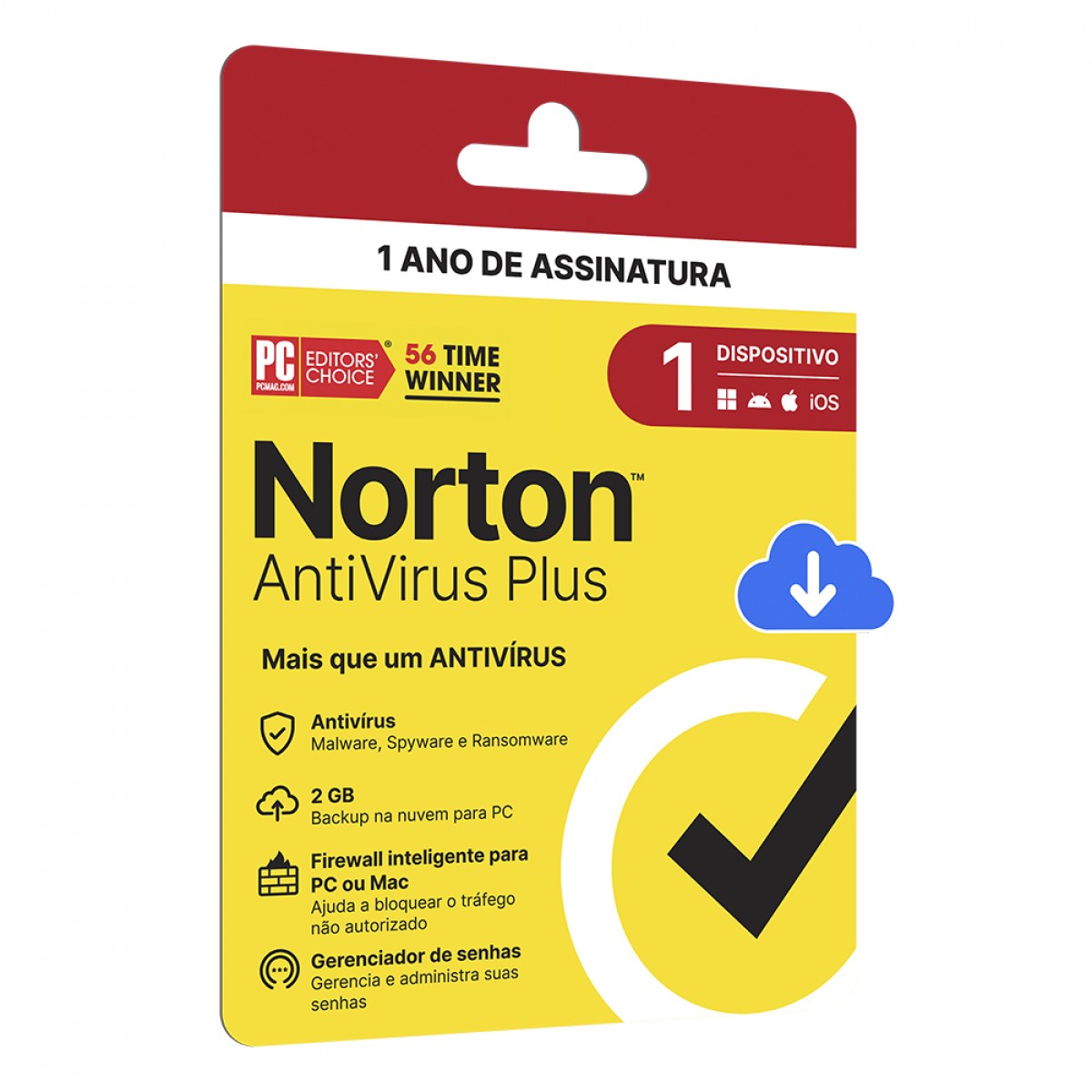 Antivírus Norton Plus, 1 Dispositivos, 12 Meses, Digital para Download, 21430742