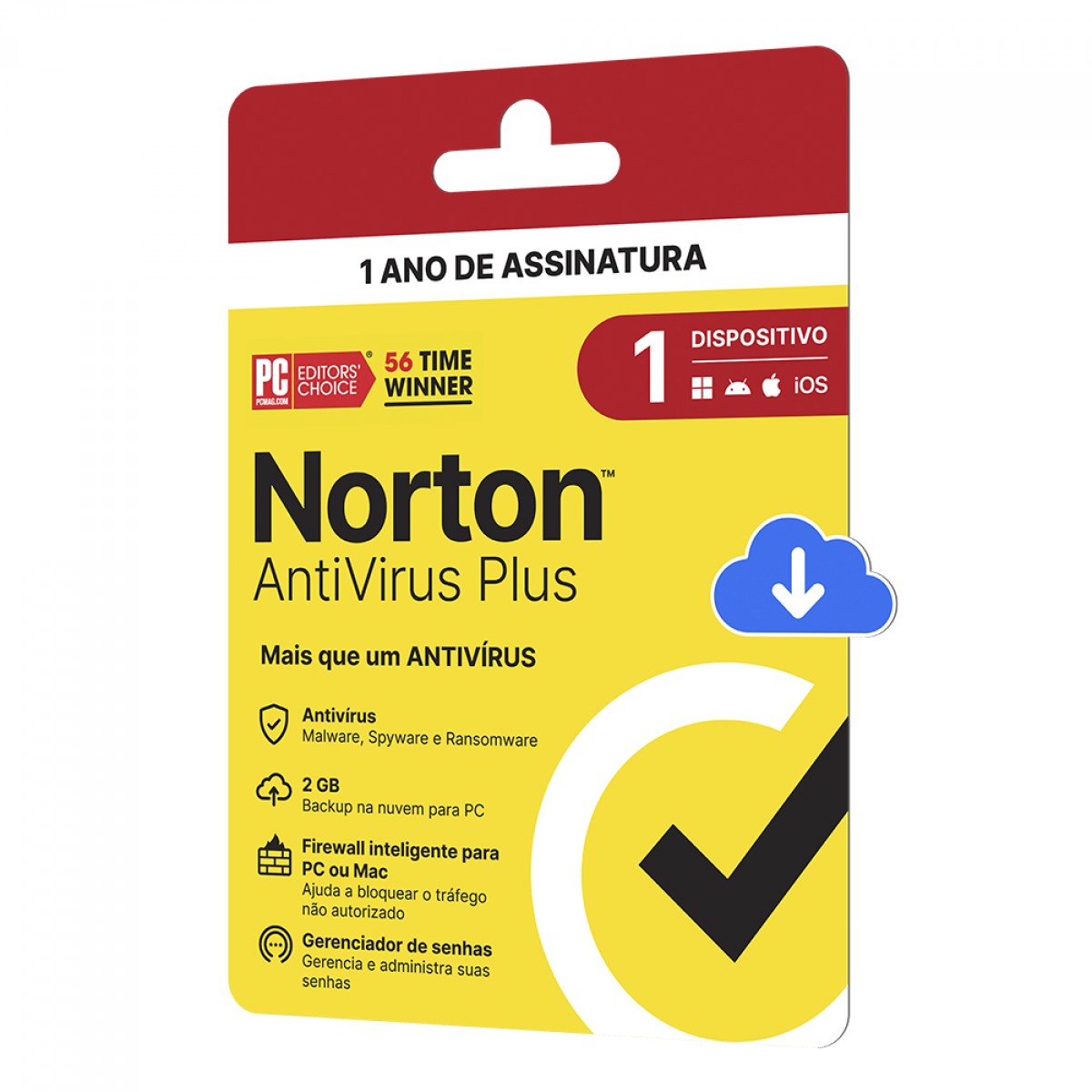 Antivírus Norton Plus, 1 Dispositivos, 12 Meses, Digital para Download, 21430742