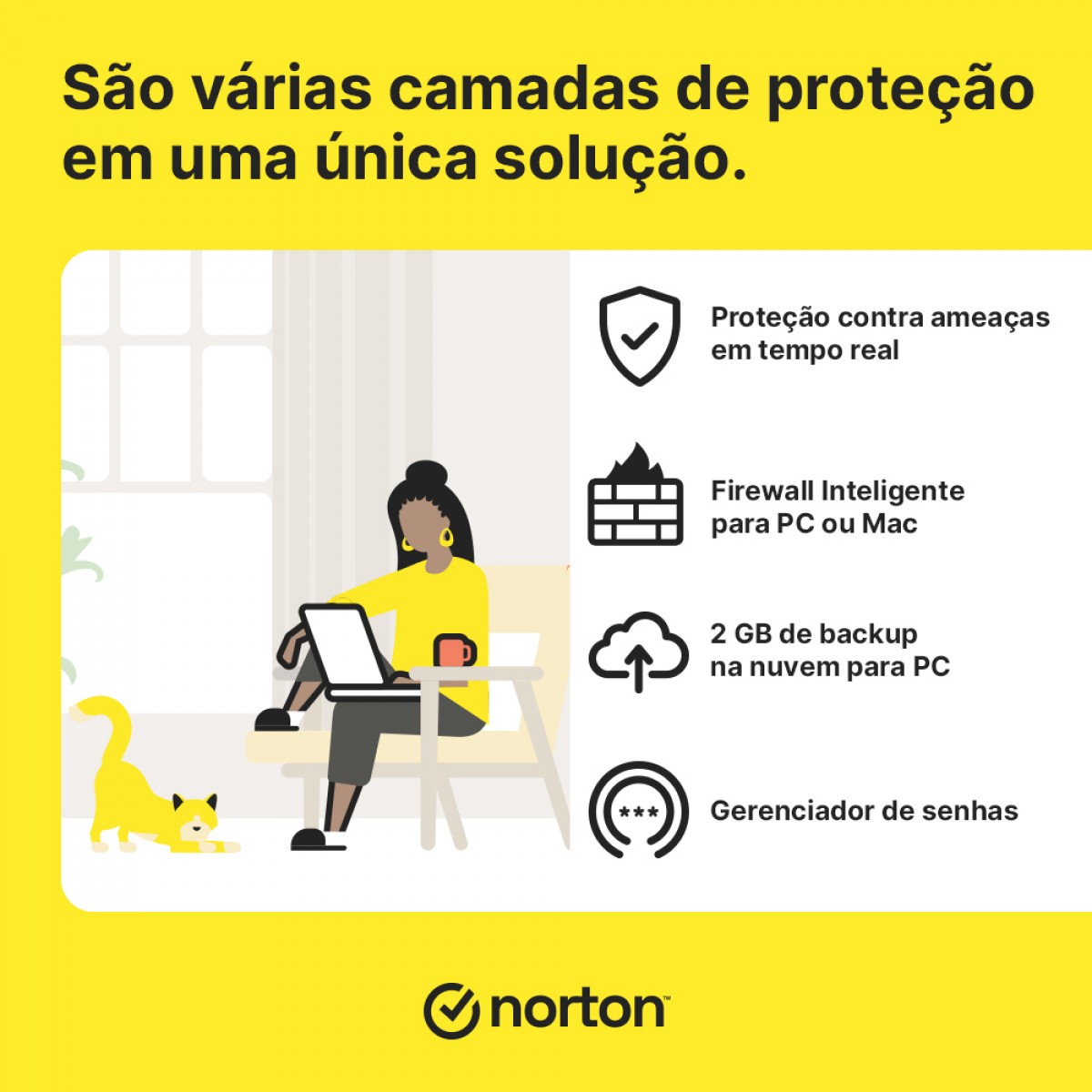 Antivírus Norton Plus, 1 Dispositivos, 12 Meses, Digital para Download, 21430742