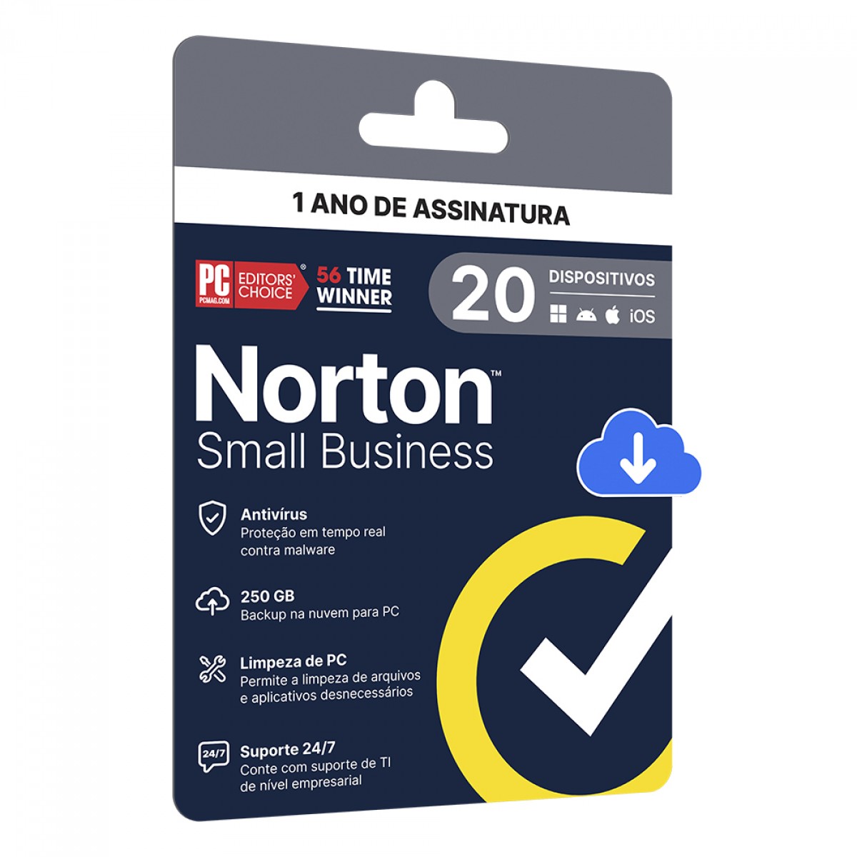 Antivírus Norton Small Business 250GB, 20 Dispositivos, 12 Meses ESD, Digital para Download, 21460349