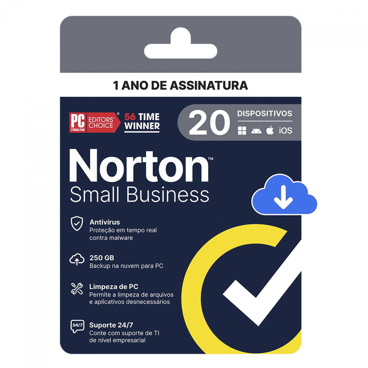 Antivírus Norton Small Business 250GB, 20 Dispositivos, 12 Meses ESD, Digital para Download, 21460349