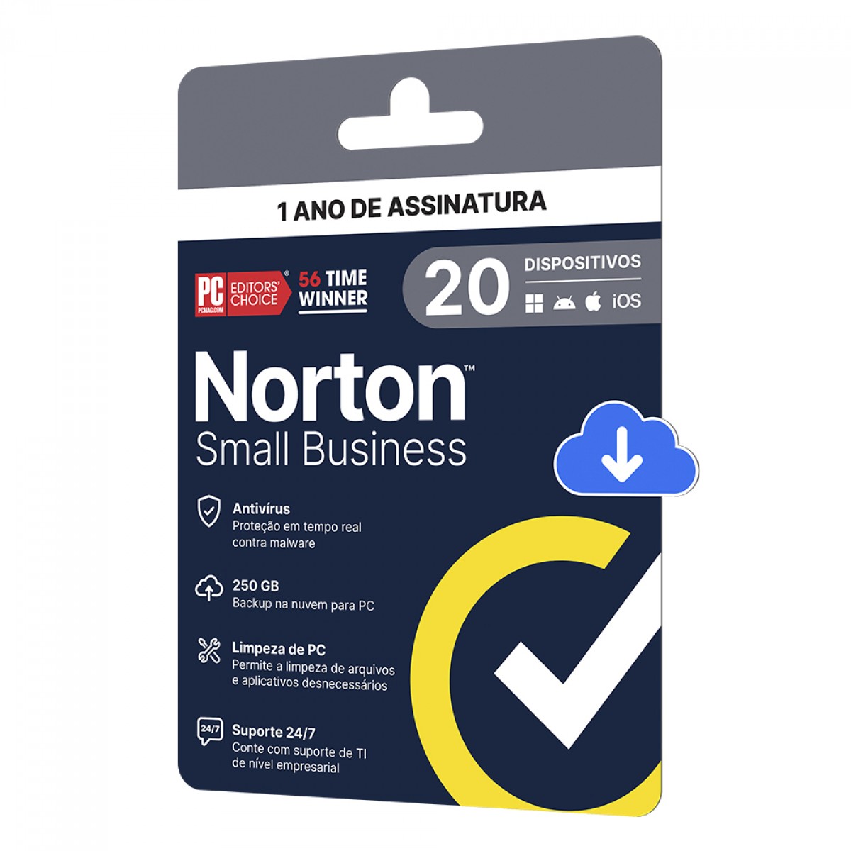Antivírus Norton Small Business 250GB, 20 Dispositivos, 12 Meses ESD, Digital para Download, 21460349
