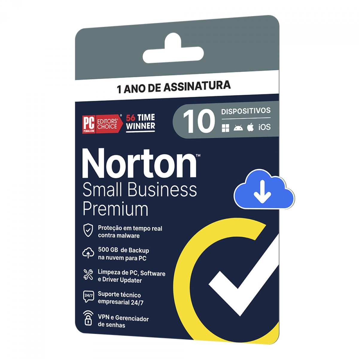 Antivírus Norton Small Business Premium 500GB, 10 Dispositivos, 12 Meses ESD, Digital para Download, 21460366