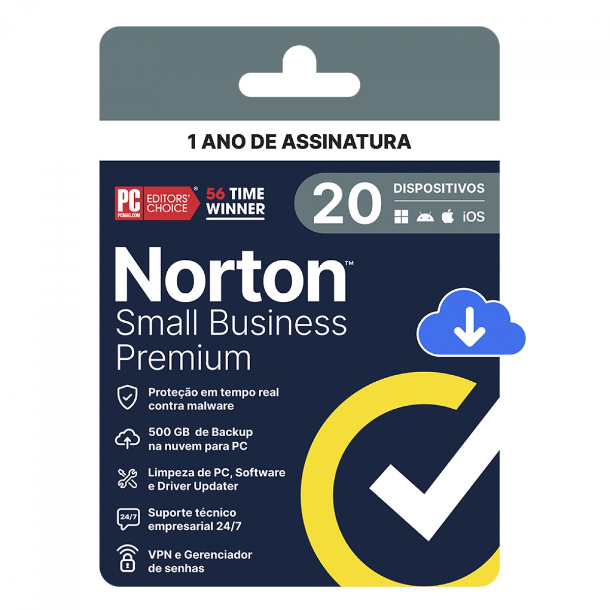 Antivírus Norton Small Business Premium 500GB, 20 Dispositivos, 12 Meses ESD, Digital para Download, 21460295
