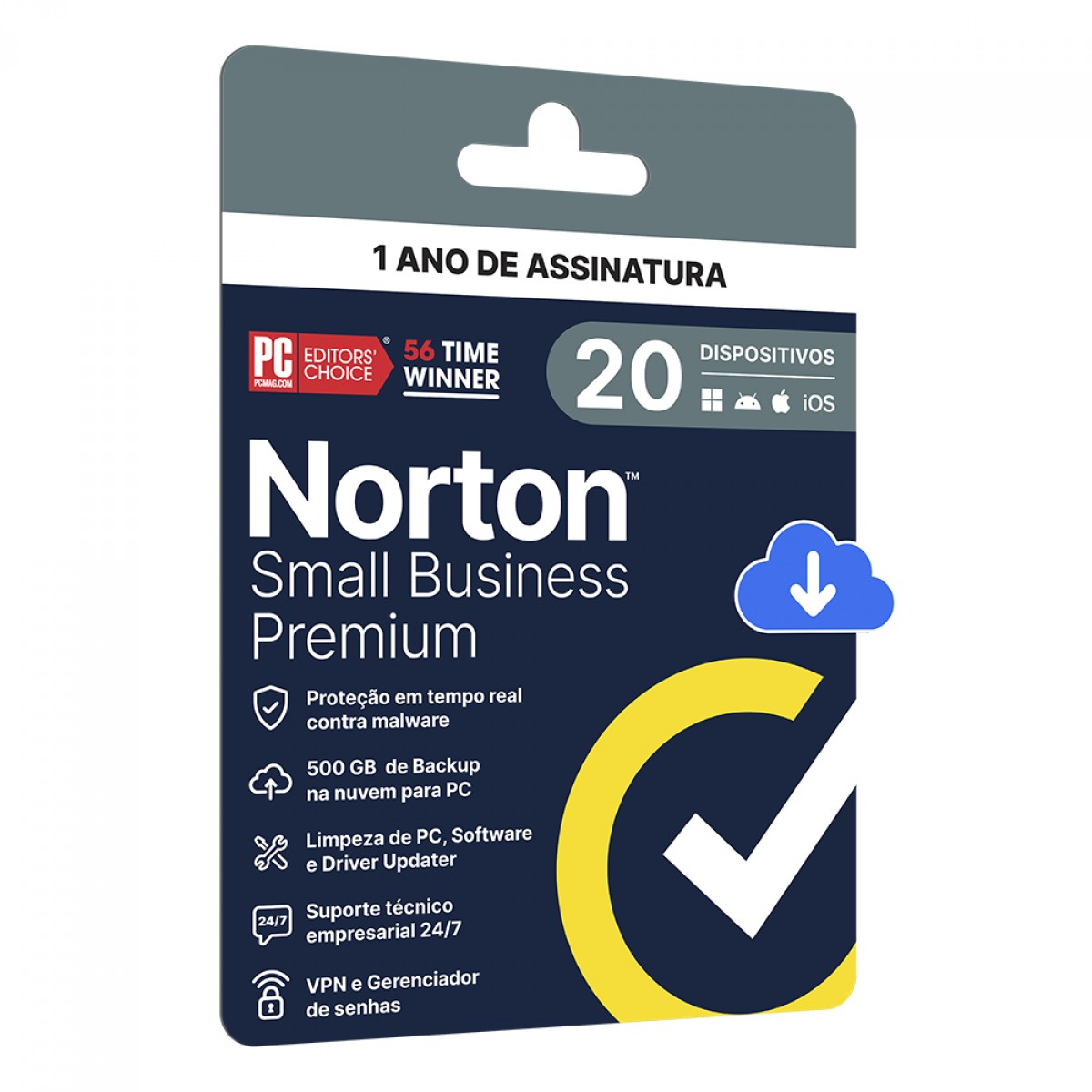 Antivírus Norton Small Business Premium 500GB, 20 Dispositivos, 12 Meses ESD, Digital para Download, 21460295