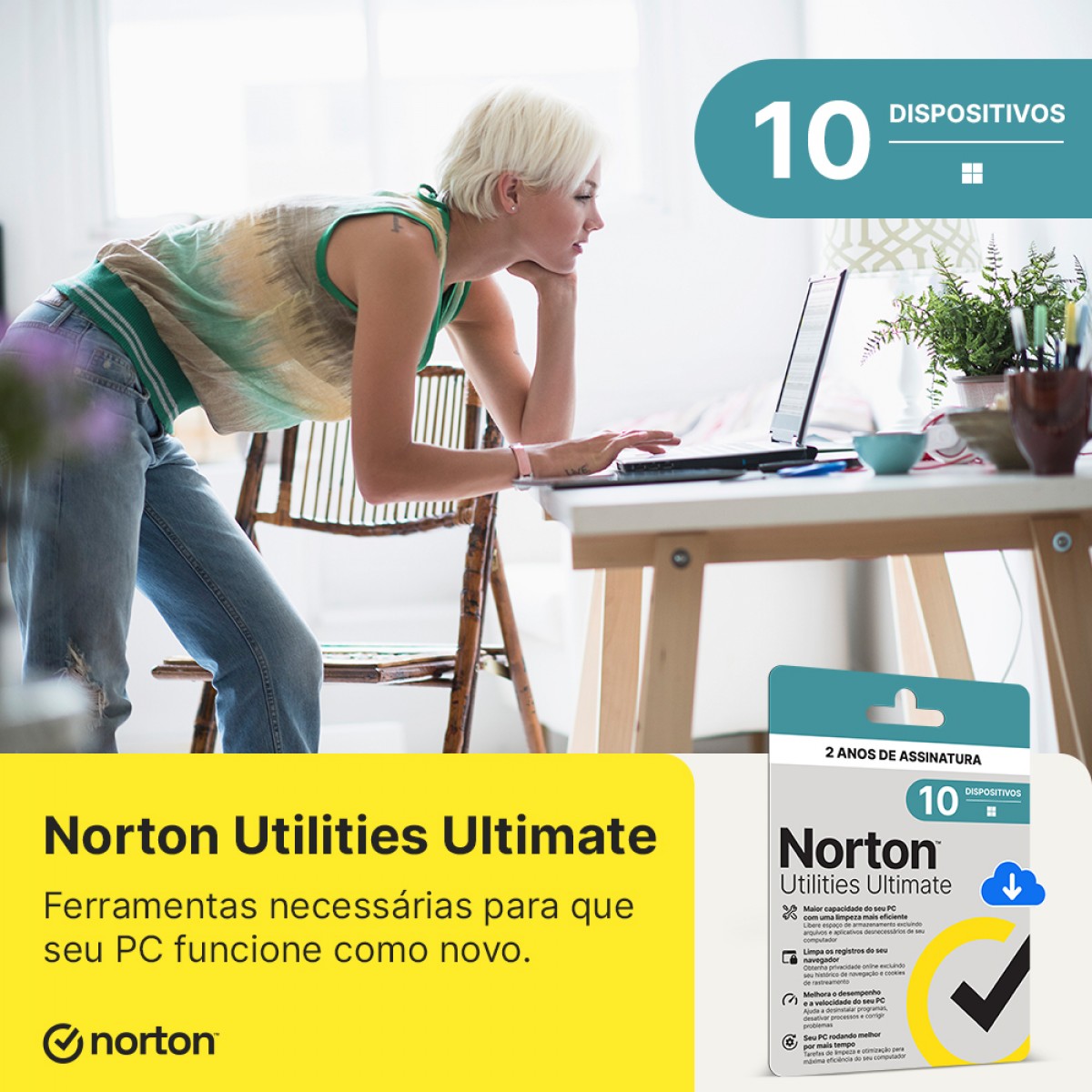Norton Utilities Ultimate, 10 Dispositivos, 24 Meses, Digital para Download, 21430281
