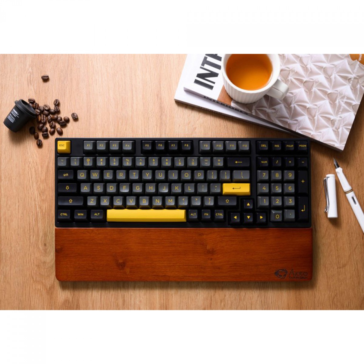 Apoio De Pulso Para Teclado Akko Rosewood Wrist Rest 98, Madeira Bubinga