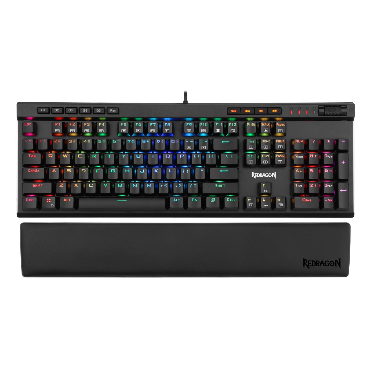 Apoio De Pulso Para Teclado Redragon Meteor, Grande, 435x73x20mm, Black, P037 