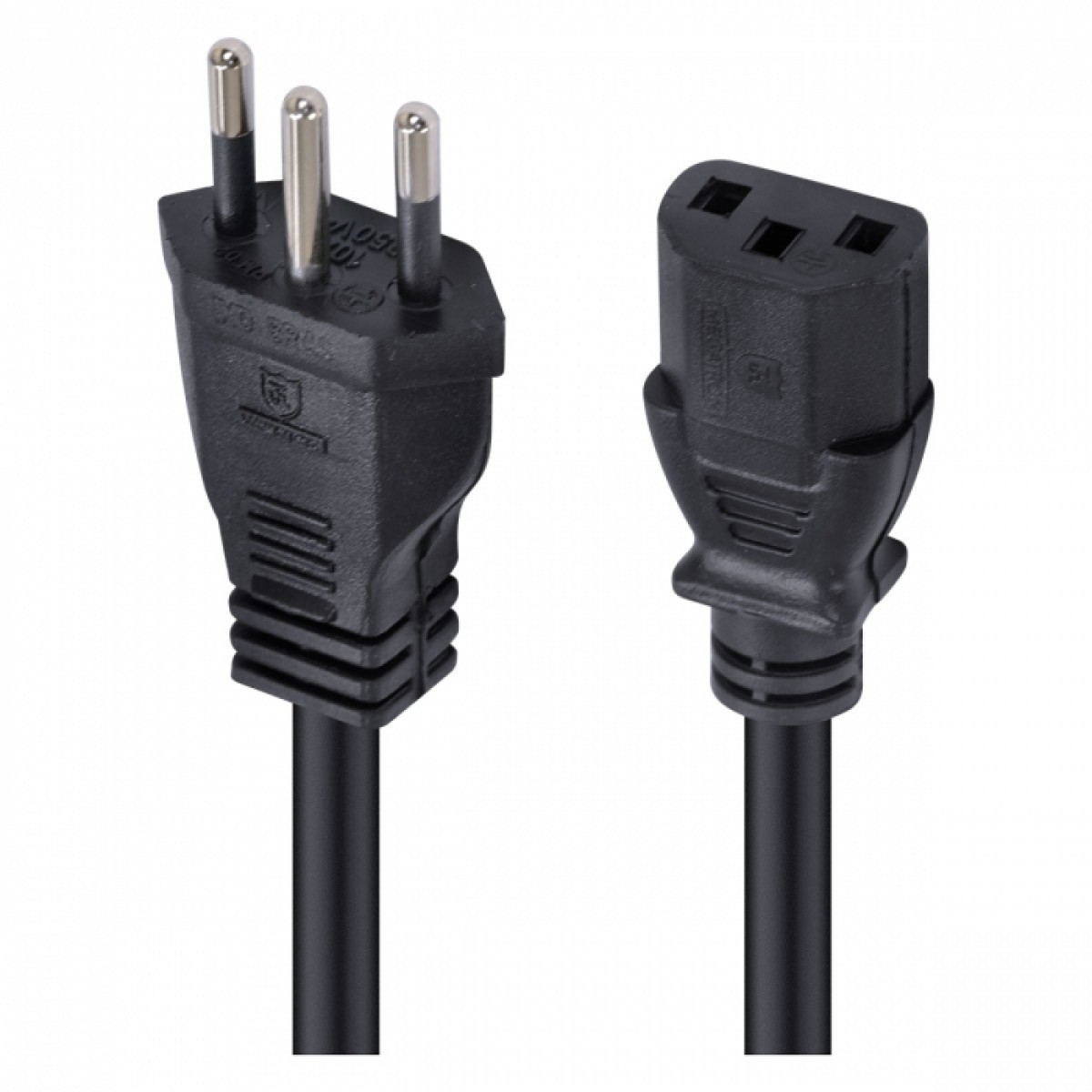 Cabo de Força Teccon Padrão BR, Tripolar, 3x0,75mm, 3 Metros