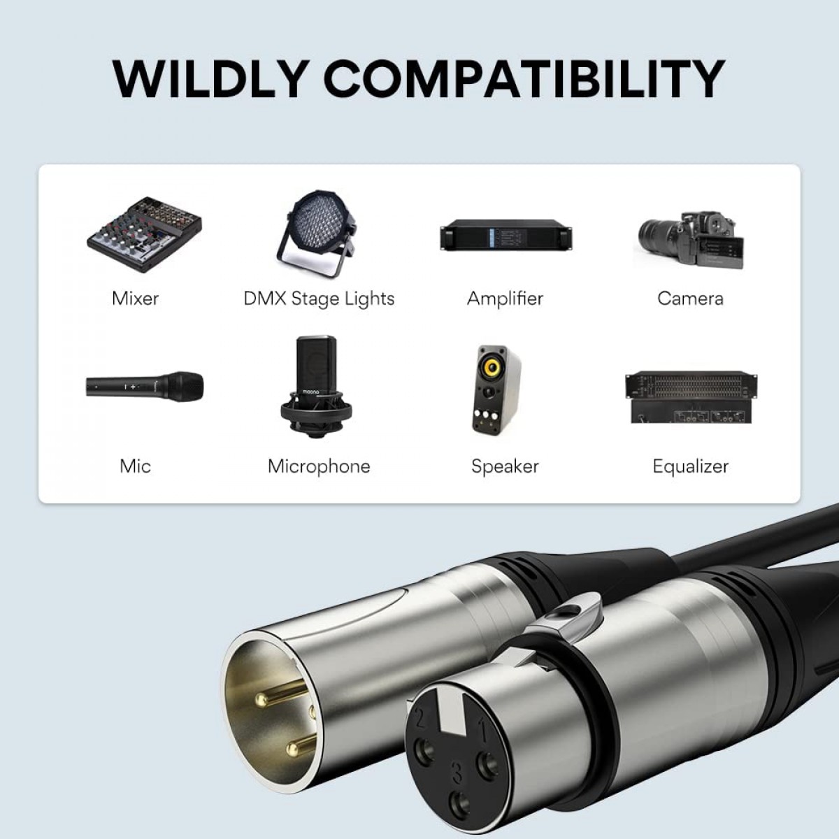 Cabo de microfone XLR Maono XLR-180, Preto