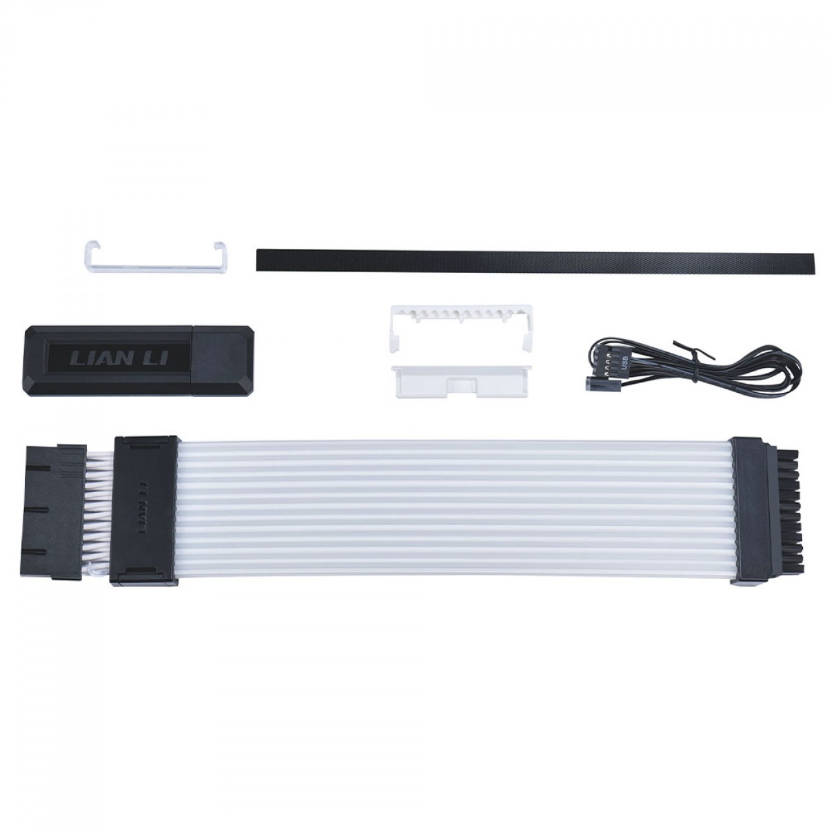 Cabo Extensor Lian Li Strimer Wireless, ARGB, 24 Pinos, Com Controladora L-Wireless, PW24-1W-T