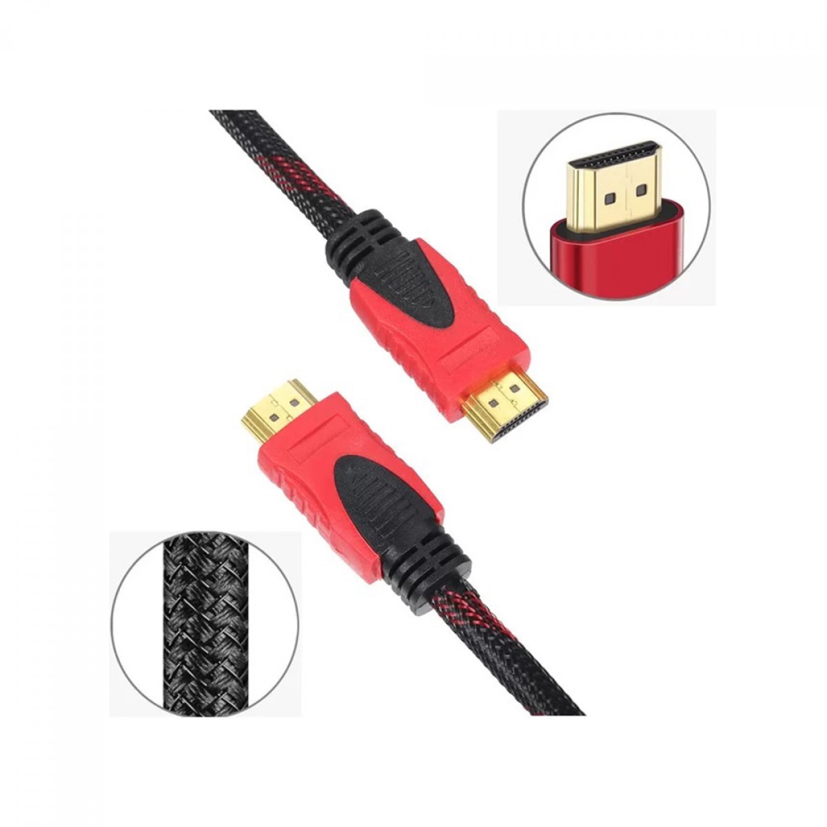 Cabo HDMI 1.4 Teccon, 5m, Preto e Vermelho, TC0031