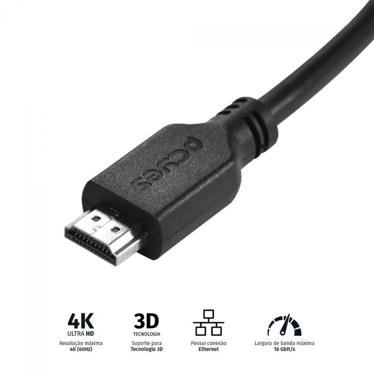 Cabo HDMI 2.0 PCYES, 4k 60Hz, 2m, PHM20-2