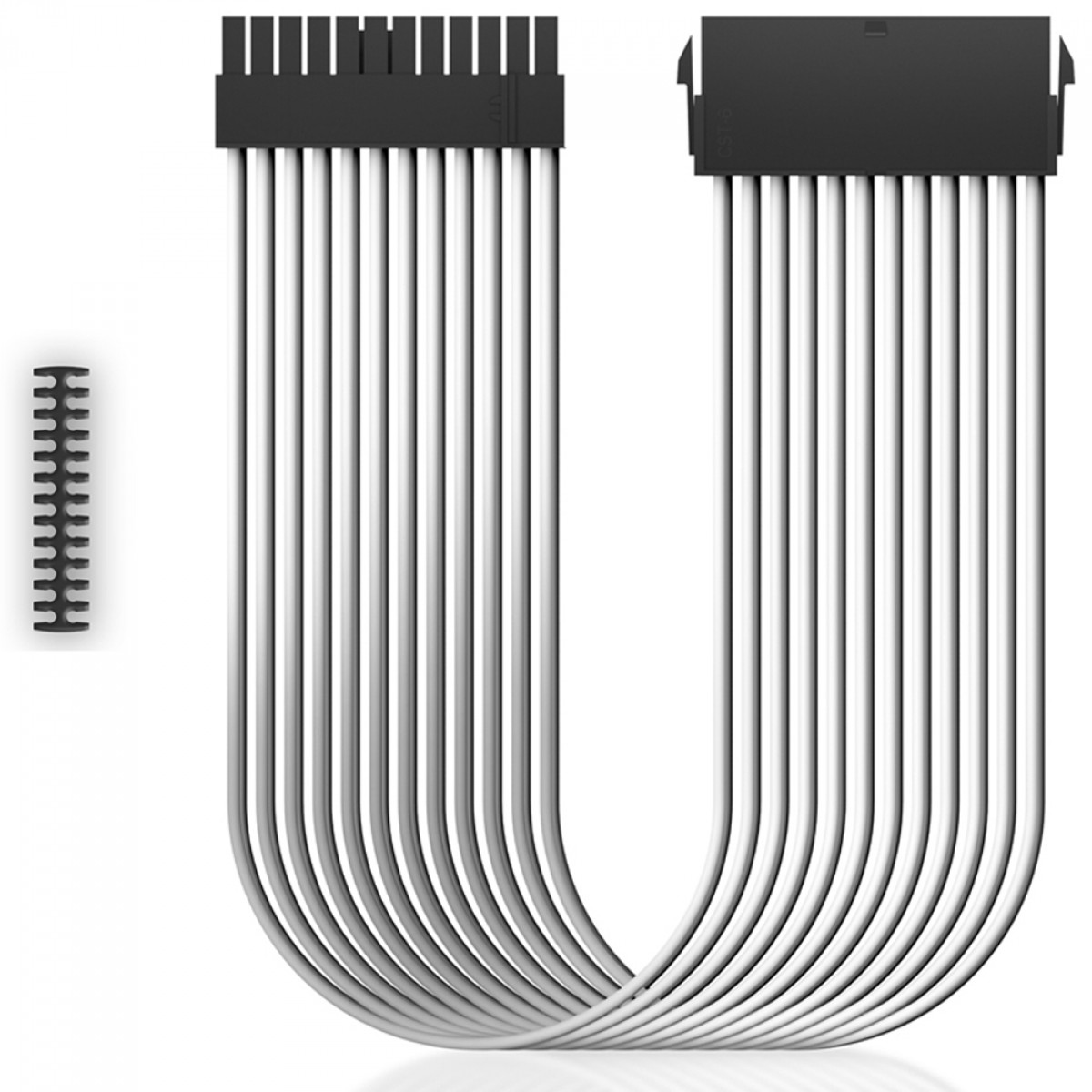 Cabo Sleeved DeepCool, 24 Pinos, 30cm, Branco, DP-EC300-24P-WH