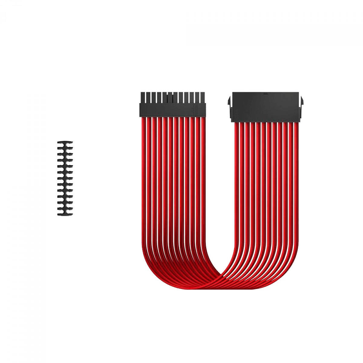 Cabo Sleeved DeepCool, 24 Pinos, 30cm, Vermelho, DP-EC300-24P-RD