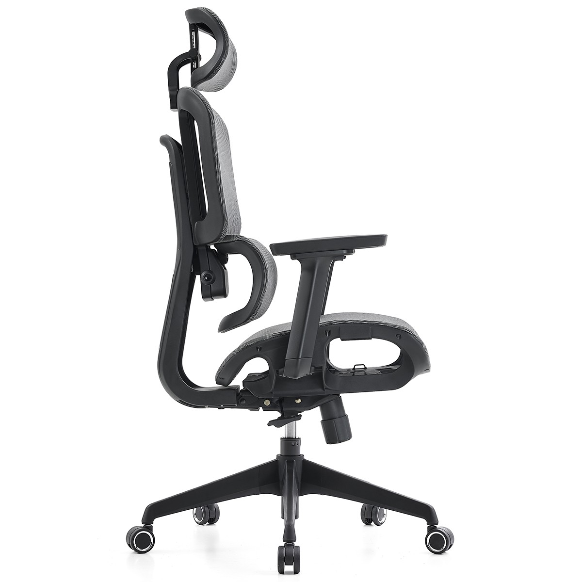 Cadeira de Escritório Dr. Office Business, Mesh, 3D, Ajustável, Suporta até 120kg, Preto e Cinza, DR-CH-BNR3DBGF