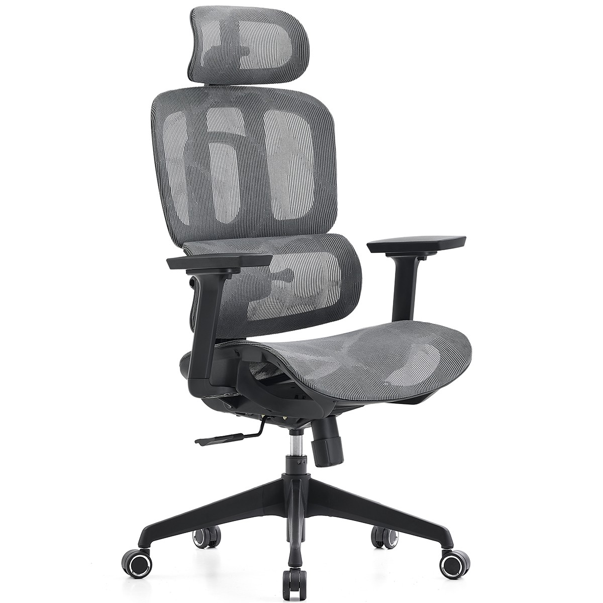 Cadeira de Escritório Dr. Office Business, Mesh, 3D, Ajustável, Suporta até 120kg, Preto e Cinza, DR-CH-BNR3DBGF