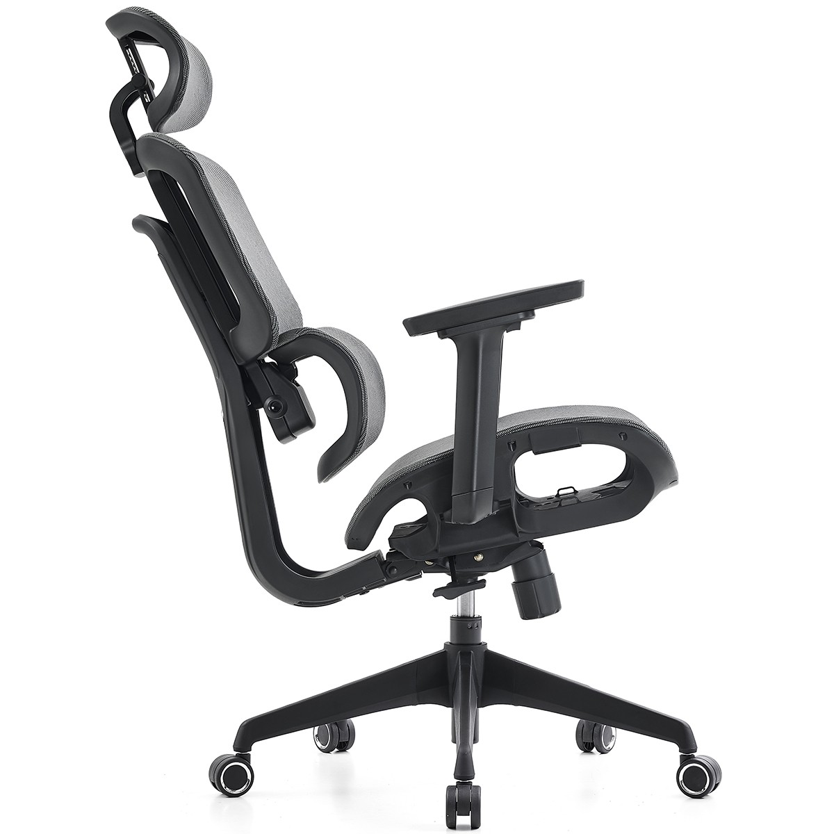 Cadeira de Escritório Dr. Office Business, Mesh, 3D, Ajustável, Suporta até 120kg, Preto e Cinza, DR-CH-BNR3DBGF