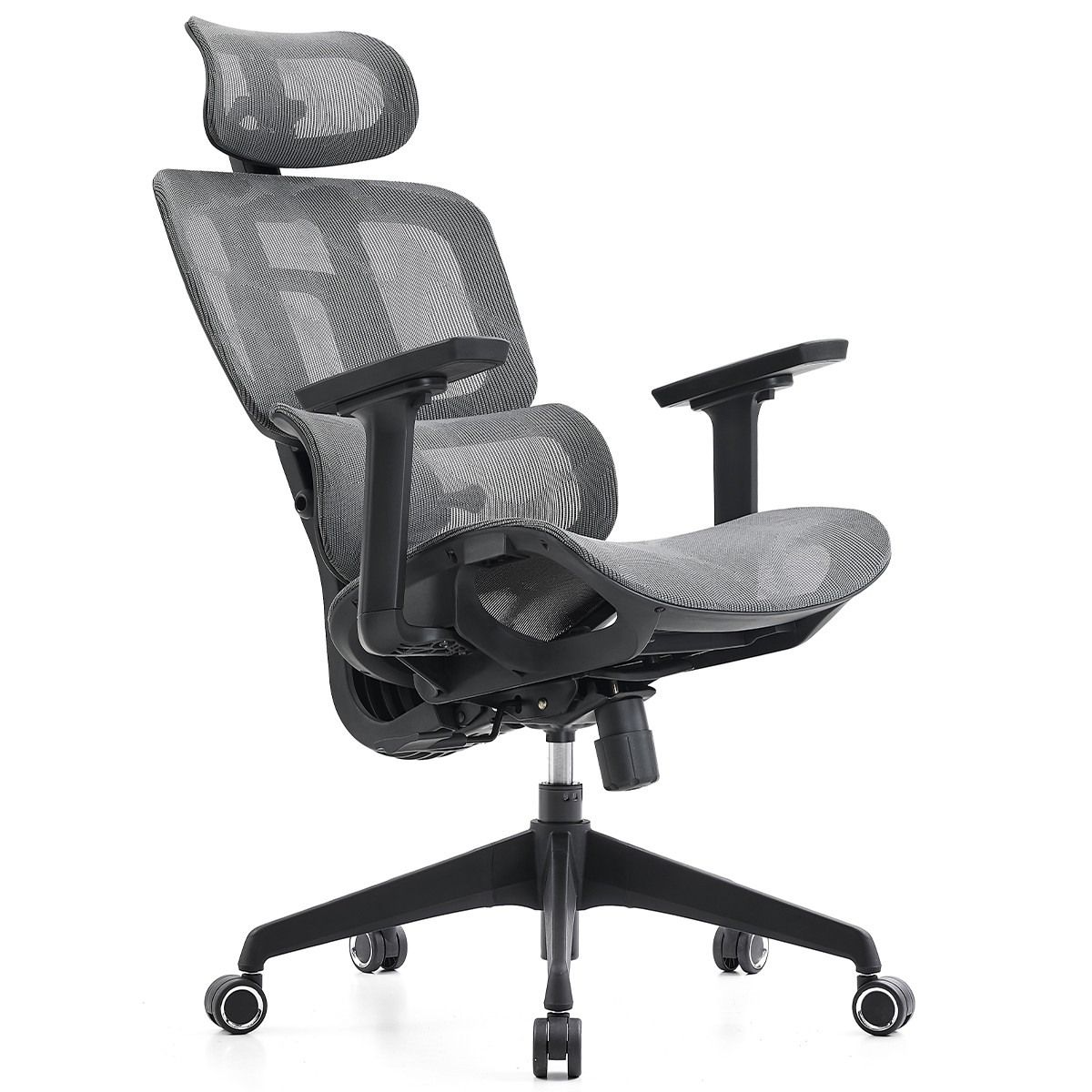 Cadeira de Escritório Dr. Office Business, Mesh, 3D, Ajustável, Suporta até 120kg, Preto e Cinza, DR-CH-BNR3DBGF