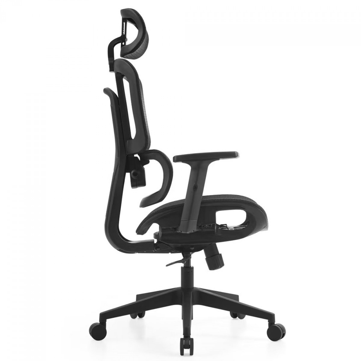 Cadeira de Escritório Dr. Office Business, Preta, Mesh, 2D com 7cm de altura ajustável, Suporta até 120kg 