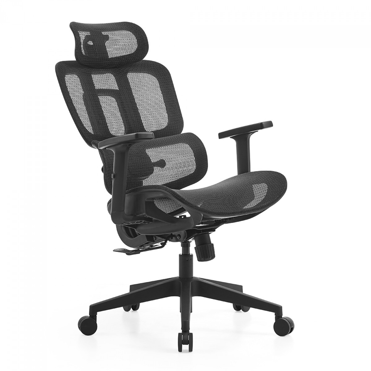 Cadeira de Escritório Dr. Office Business, Preta, Mesh, 2D com 7cm de altura ajustável, Suporta até 120kg 