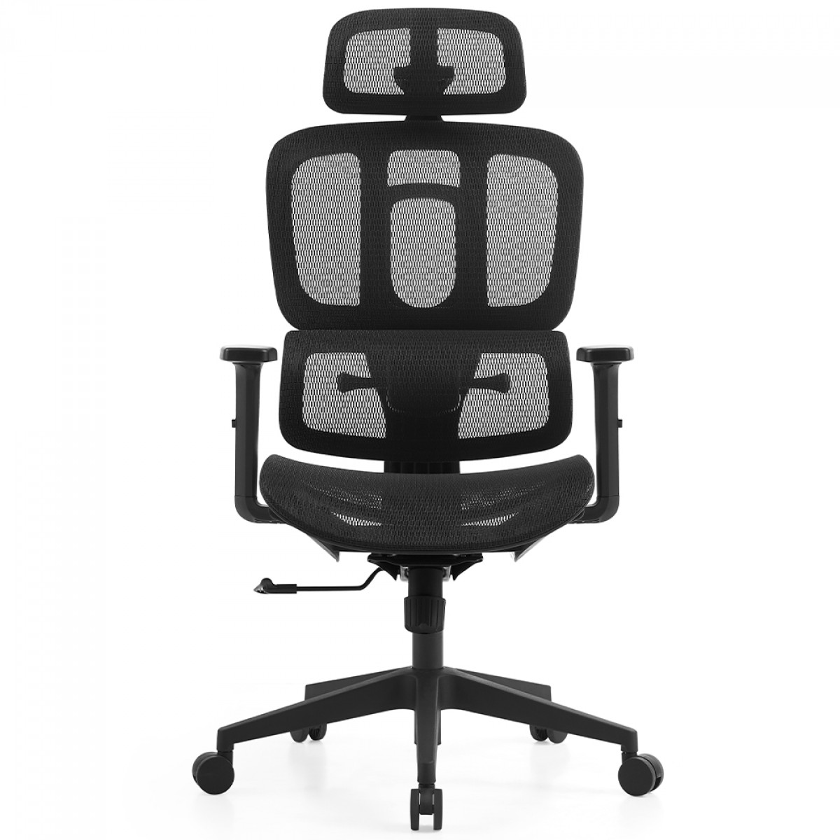 Cadeira de Escritório Dr. Office Business, Preta, Mesh, 2D com 7cm de altura ajustável, Suporta até 120kg 