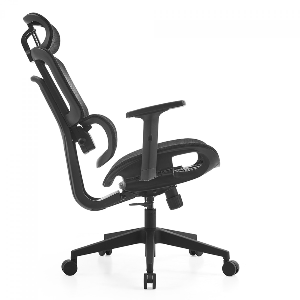 Cadeira de Escritório Dr. Office Business, Preta, Mesh, 2D com 7cm de altura ajustável, Suporta até 120kg 