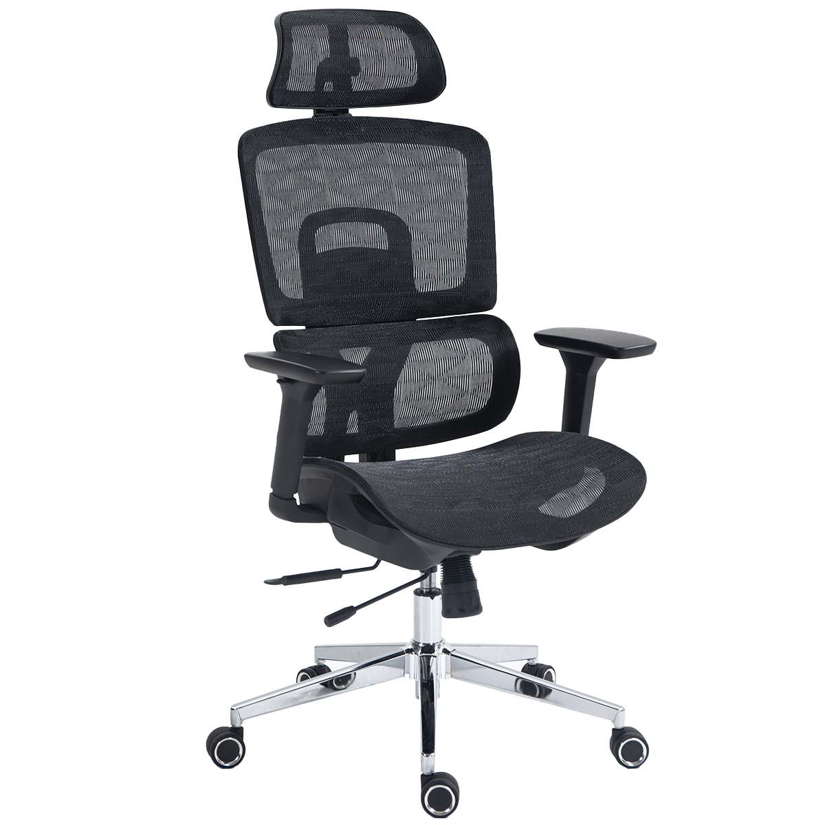 Cadeira de Escritório Dr. Office Business Pro, Preta, Mesh, 3D, Altura Ajustável