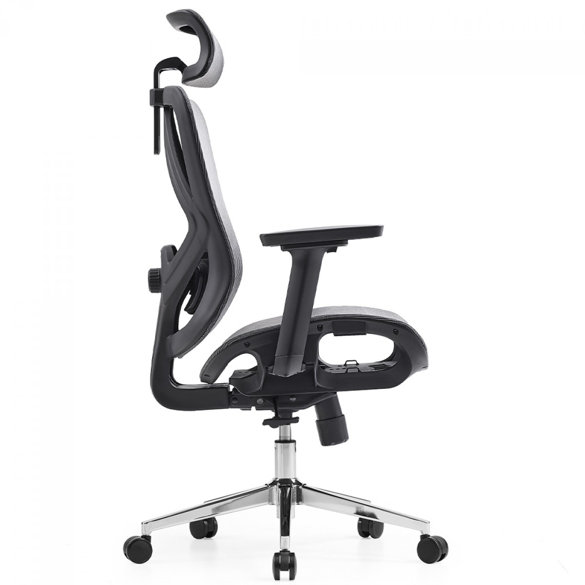 Cadeira de Escritório Dr. Office Ergo, Cinza, Mesh, Altura Ajustável, DR-CH-EGR2DBGF