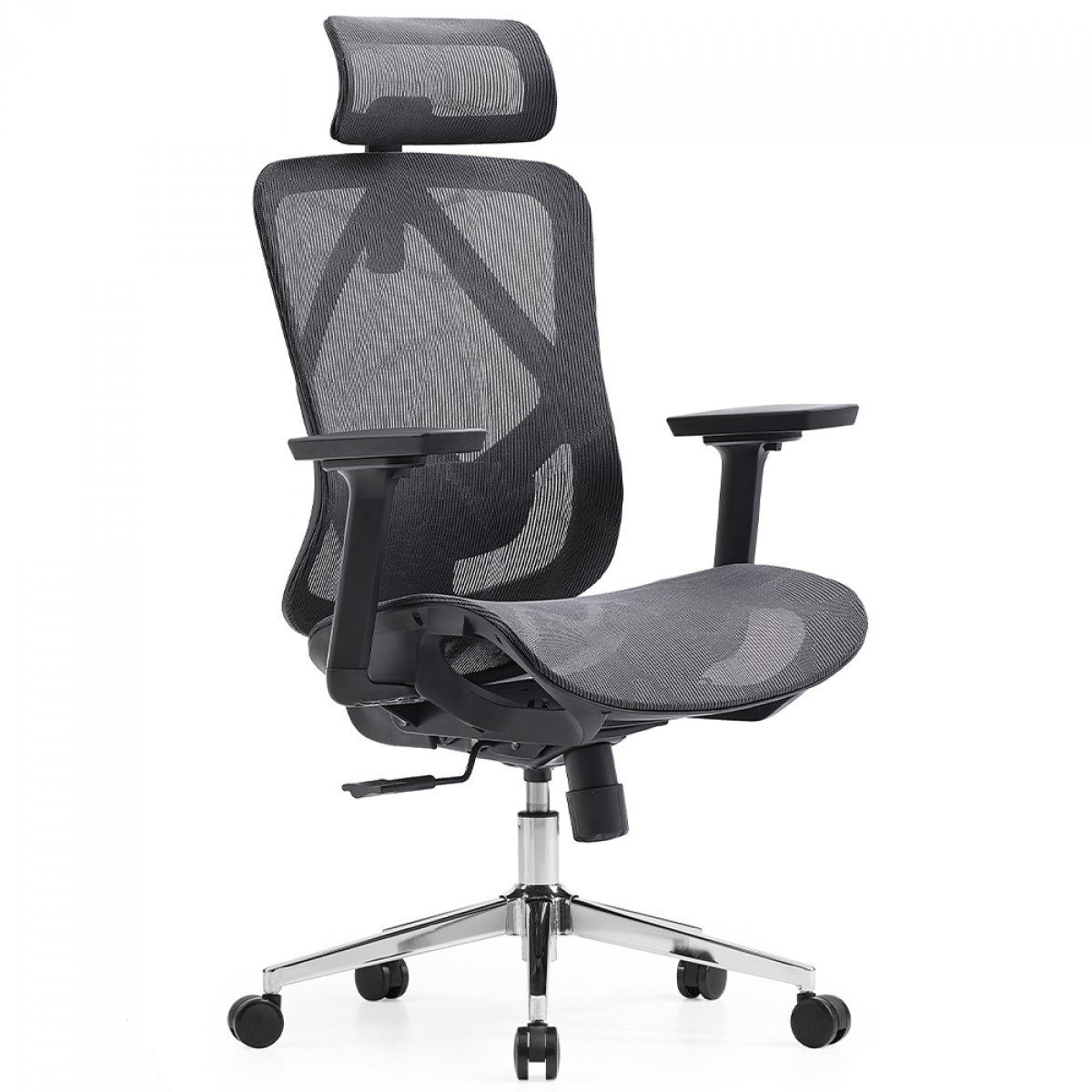 Cadeira de Escritório Dr. Office Ergo, Cinza, Mesh, Altura Ajustável, DR-CH-EGR2DBGF