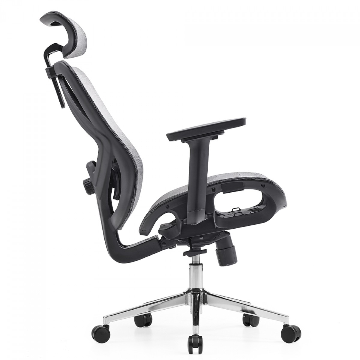 Cadeira de Escritório Dr. Office Ergo, Cinza, Mesh, Altura Ajustável, DR-CH-EGR2DBGF