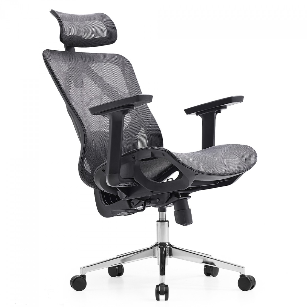 Cadeira de Escritório Dr. Office Ergo, Cinza, Mesh, Altura Ajustável, DR-CH-EGR2DBGF