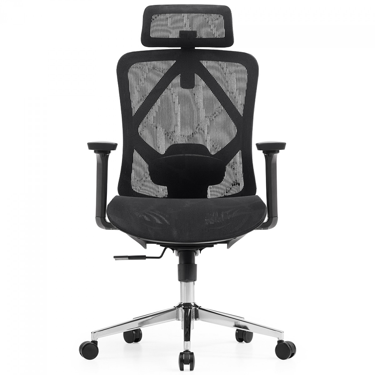 Cadeira de Escritório Dr. Office Ergo, Preta, Mesh, Altura Ajustável