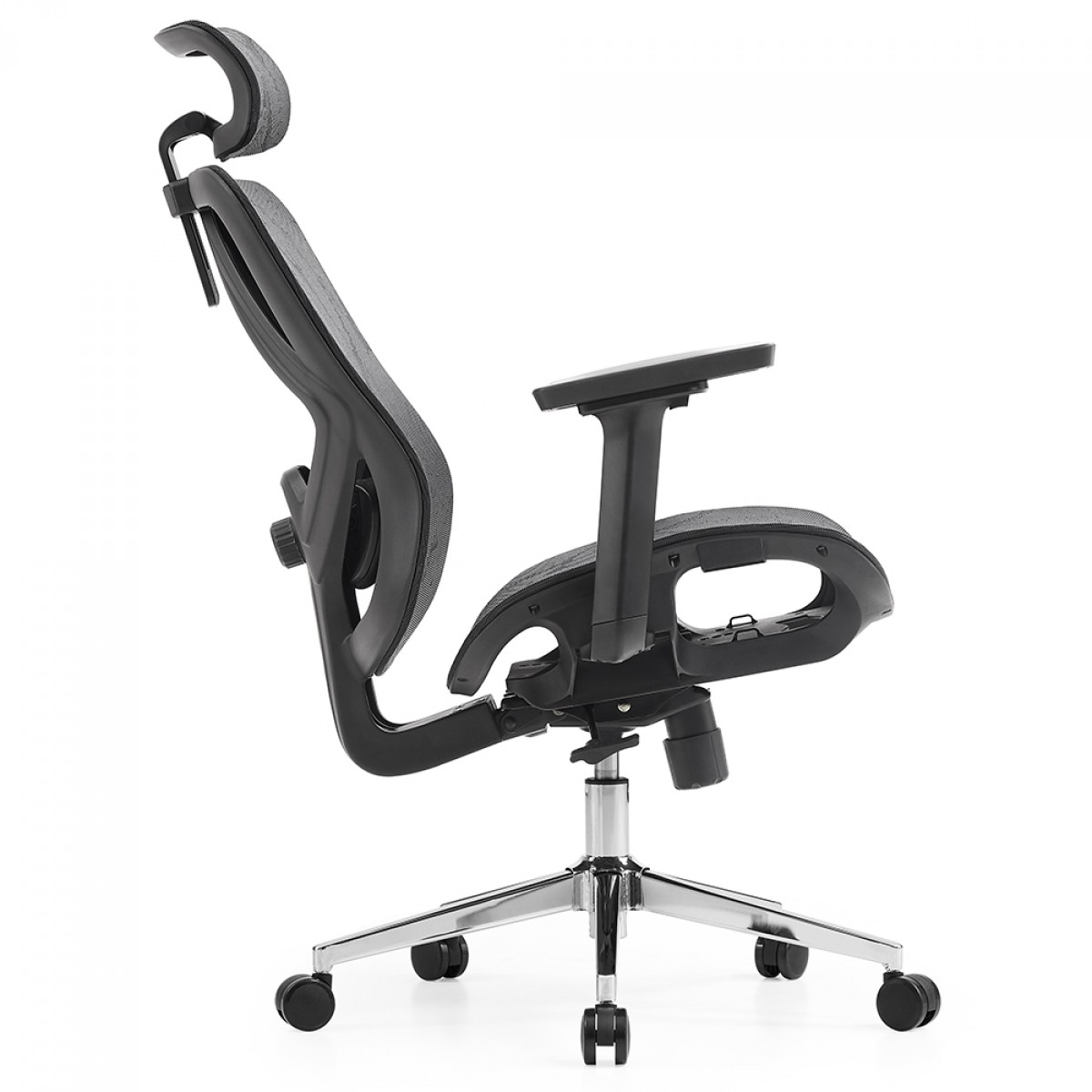 Cadeira de Escritório Dr. Office Ergo, Preta, Mesh, Altura Ajustável